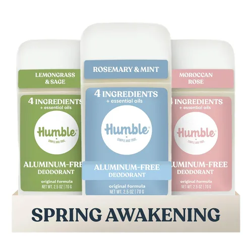 Vista 23 de Humble - Desodorante sin aluminio para mujeres y hombres, paquete variado, desodorante natural limpio y fresco en barra con aceites esenciales