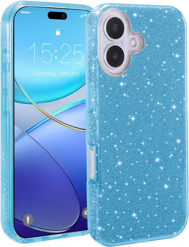 Vista 22 de MATEPROX - Funda compatible con iPhone Air de 6.5' [2025], carcasa protectora de 3 capas con purpurina brillante y tendencia, anti-arañazos y a