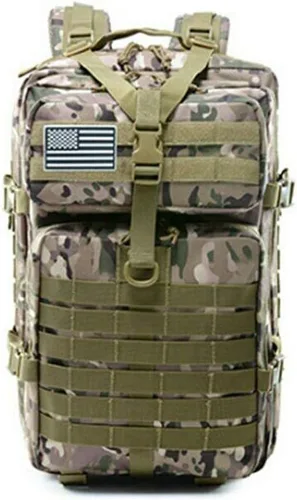 Vista 10 de Mochila táctica 45L 3 días Bug Out Molle Survival Mochila, ACU, Sistema Molle