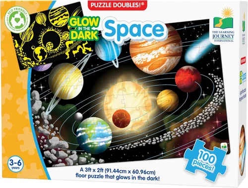 Vista 11 de The Learning Journey Puzzle Doubles que brilla en la oscuridad – Dinos – Rompecabezas preescolar de 100 piezas que brilla en la oscuridad