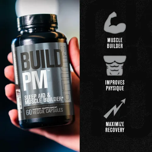Vista 2 de Build PM nocturno para construir músculo y ayudar al sueño– Suplemento de recuperación posterior al entrenamiento y soporte para dormir