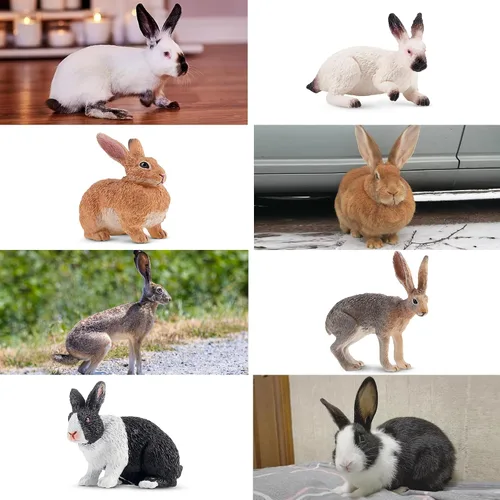 Vista 8 de Toymany 12 figuras de conejo de Pascua para niños, figuras de conejo, juguete de animales de granja para decoración de pasteles, recuerdos de fiesta