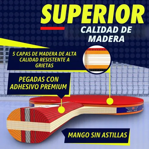 Vista 3 de Ping Pong Paddle Set with Rackets, Net, Balls & Carry Case for Table Tennis