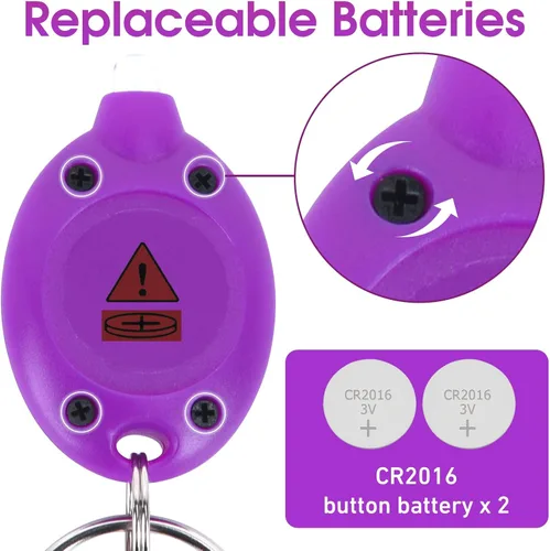 Vista 3 de Paquete de 8 mini linterna LED UV de 395 nm, mini luz negra (morado)