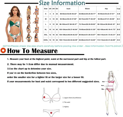 Vista 5 de Women's Adjustable Spaghetti Straps Print Bathing Suits Triangle Floral Bikini Set Underwire Swimsuit Resort Wear