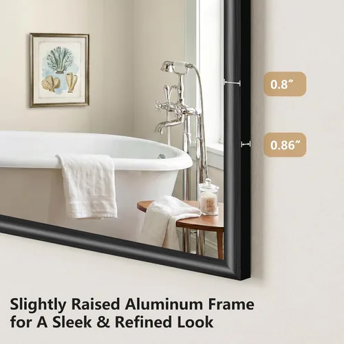 Vista 3 de FORBATH Bathroom Mirror for Over Sink, 18x30 Inch Black Vanity Mirror