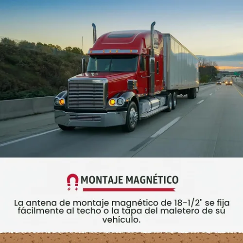 Vista 8 de Radio CB inalámbrica Cobra 75 para todo terreno, negro y antena CB de montaje magnético HG A1000 de 18.5 pulgadas – Imán resistente