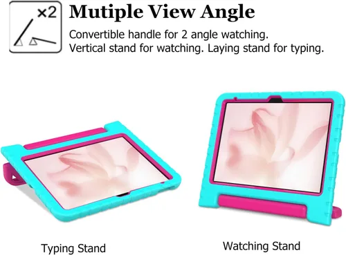 Vista 6 de Funda para iPad 10ª generación de 10.9 pulgadas, con protector de pantalla integrado y soporte de mango portátil, funda protectora a prueba