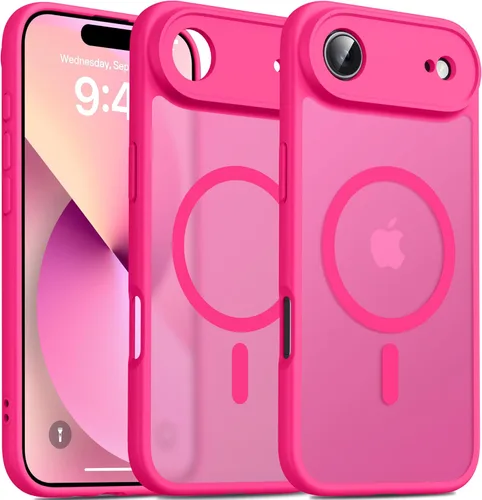 Vista 100 de Oterkin Funda magnética para Samsung Galaxy A17 mate, funda de teléfono A17 compatible con MagSafe esmerilada, translúcida, a prueba de golpes Negro