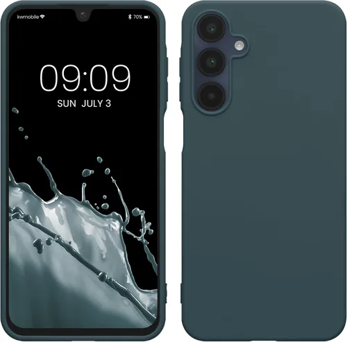 Vista 226 de kwmobile Funda compatible con Samsung Galaxy A12 - Funda protectora de silicona TPU suave y delgada - Azul Báltico