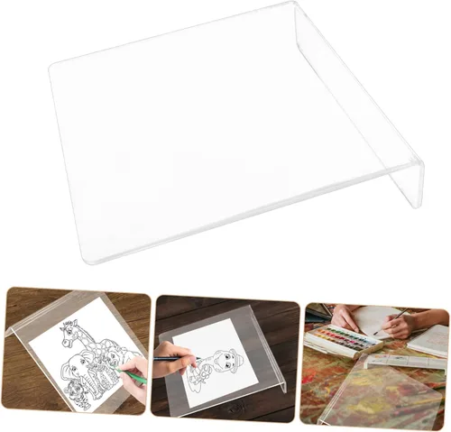 Vista 8 de NUOBESTY Tablero de dibujo acrílico, soporte de caballete para artistas y estudiantes, ligero, grueso, inclinado para pintar, mostrar fotos y leer