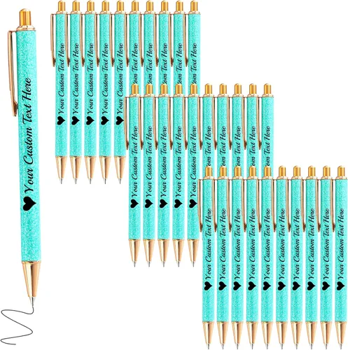 Vista 81 de Bolígrafos de purpurina personalizados con nombre impreso, bolígrafo personalizado con barril de metal, retráctil, bonito y elegante, regalos