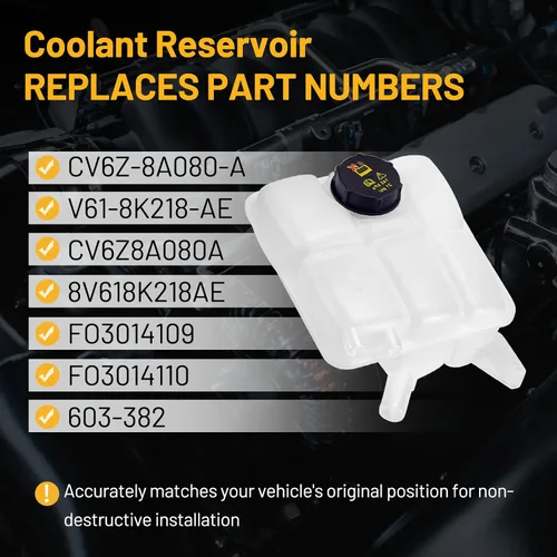 Vista 3 de Depósito de Rebosamiento de Expansor de Refrigerante 603-382 Compatible con 2013-2018 C-MAX 2013-2016 Escape 2012-2018 Focus 2014-2016 Transit