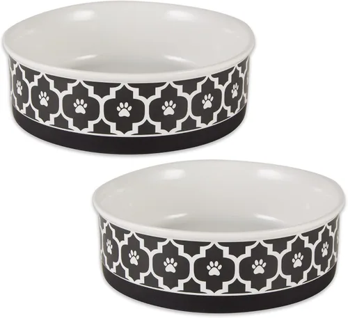 Vista 13 de Recipiente y contenedor para mascotas Bone Dry Lattice Collection, plato único, pequeño, 4.25x2 pulgadas, aguamarina