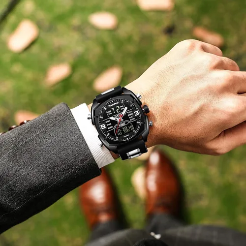Vista 7 de Youwen - Reloj de pulsera para hombre, multifunción, con LED, de cuarzo, digital, impermeable, con cronógrafo, para hombre, Cronógrafo, digital