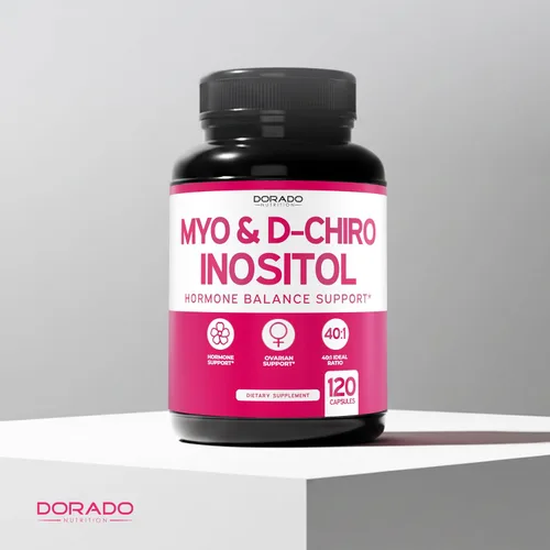 Vista 5 de Suplemento de Myo-Inositol y D-Chiro Inositol para Mujeres (120 Cápsulas, 2050mg por Porción, Relación Ideal 40:1 Myo Inositol) Equilibrio Hormonal