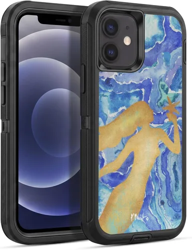 Vista 188 de Head Case Designs Officially Licensed Paul Brent Agate Mermaid Coastal Gel Armor Case [Military Grade Drop Protection] Compatible with Apple iPhone