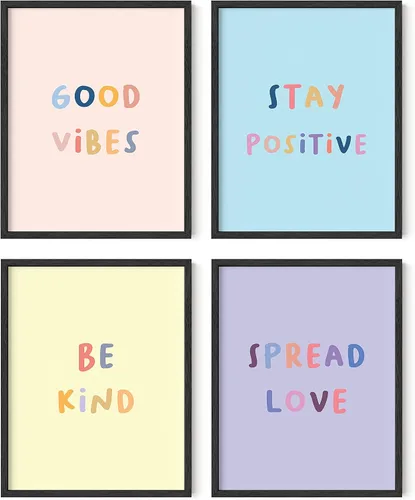 Vista 25 de HAUS AND HUES Citas inspiradoras para niños (marco beige, inspiradoras, 8 pulgadas de largo x 10 de ancho)