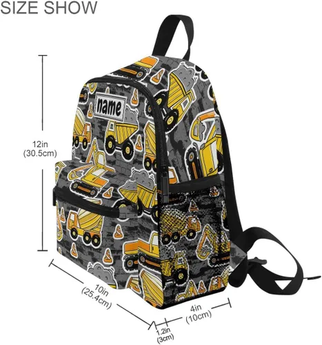 Vista 3 de Mochilas para niños, Excavadora Camión Coches, Mochilas Daypack