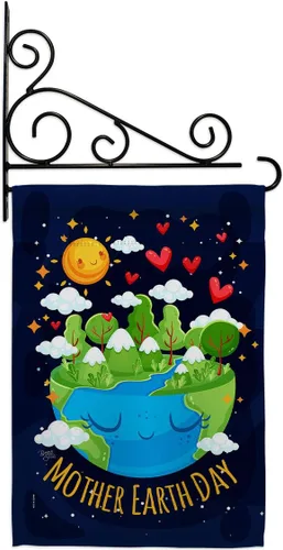 Vista 7 de Breeze Decor - Bandera inspiradora de la madre tierra para jardín, colección de expresión, planeta, paz, medio ambiente, concienciación, pequeño
