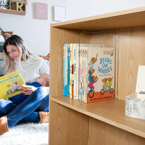 Vista 2 de Bee Neat Organización de armario con separadores de estantes acrílicos transparentes, organizador de estantes de armario para ropa, toallas
