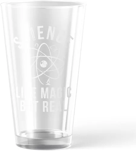 Vista 2 de Science Like Magic But Real - Vaso de pinta divertido para profesor nerd, novedad de broma de 16 onzas, vasos divertidos para beber sarcásticos