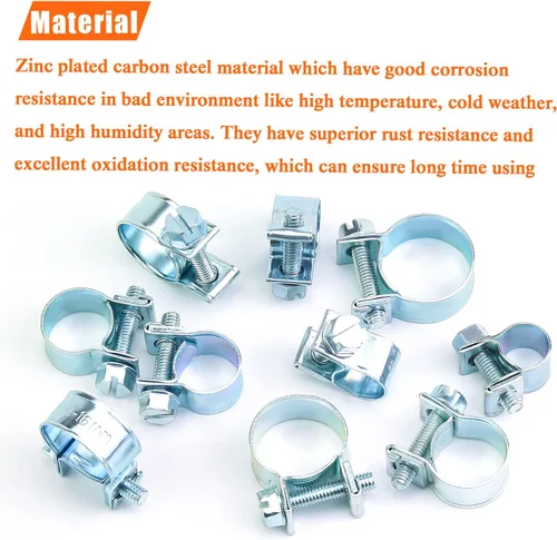 Vista 2 de HELIFOUNER 20 piezas de abrazaderas de manguera de inyección de combustible estilo mini de 7-9mm, abrazaderas ajustables de tubo de clip de manguera