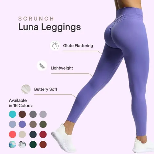 Vista 7 de Aoxjox Leggings de entrenamiento de cintura alta para mujer, con control de abdomen, pantalones de yoga suaves y suaves de 26 pulgadas