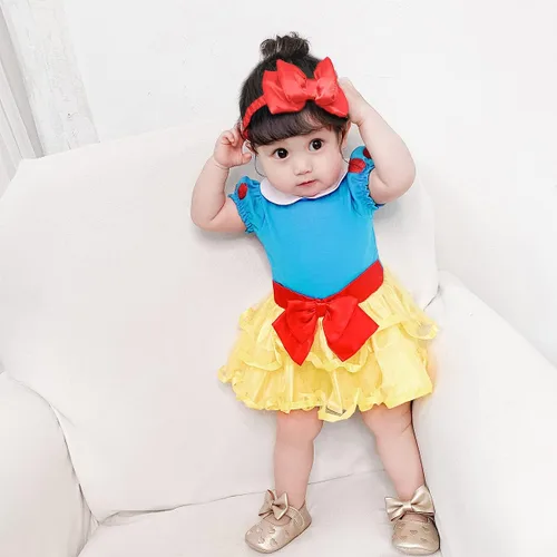 Vista 38 de Disfraz de princesa de Belle Sofía Blancanieves para niñas pequeñas, disfraz de princesa, Navidad, Halloween, mameluco con diadema