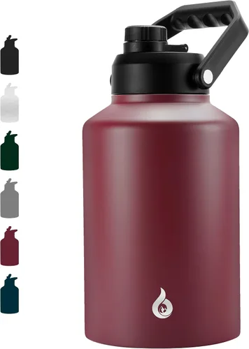 Vista 22 de BJPKPK Botella de agua aislada de un galón (128 onzas), de acero inoxidable, apta para lavavajillas, jarra sin BPA con mango ergonómico y parte