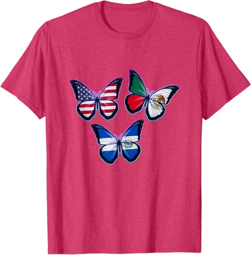 Vista 30 de Multiculti Heritage. Camiseta El Salvador México y Estados Unidos