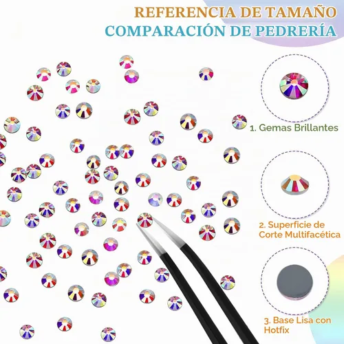 Vista 4 de Cindeer 14400 unidades de diamantes de imitación termoadhesivos de cristal de gran cantidad con parte trasera plana, diamantes de imitación