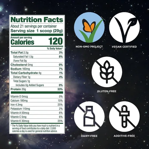 Vista 4 de Vega Proteínas y verduras, baya, proteína a base de plantas Polvo de proteínas más vegetales - Polvo de proteína, ceto-amigable, vegetariano, sin