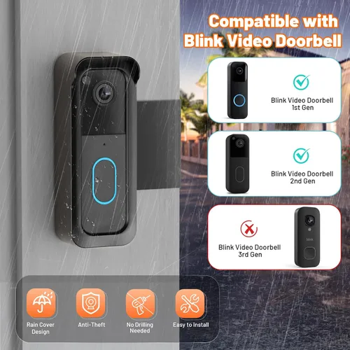 Vista 2 de Blink Doorbell Mount, soporte antirrobo para cámara Blink Doorbell de 2ª generación For Blink Video Doorbell 1st & 2nd Gen(NOT for 3rd Gen), No