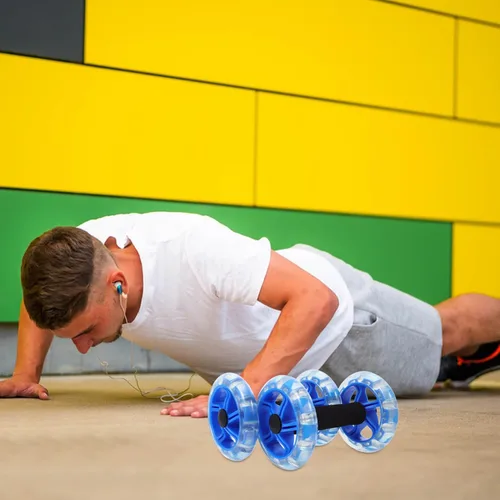 Vista 9 de POPETPOP Rodillo de rueda abdominal: Rodillo de rueda abdominal, rodillo de ejercicio, equipo de ejercicio de núcleo abdominal para gimnasio en casa