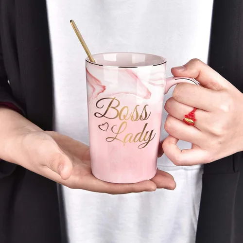Vista 2 de Taza de café Boss Lady para mujeres, regalos Boss Lady para mujer jefa, taza de café de apreciación para jefa, taza para el día de la jefa, taza