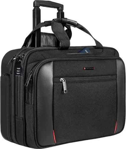Vista 3 de EMPSIGN Maletín para portátil de 17,3" y bolsa con ruedas con bolsillos RFID para trabajo de negocios
