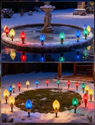 Vista 7 de 7.5 "4 lámpara LED transparente cuatro colores hogar burbuja dos secciones enchufe barra lámpara cadena