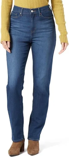 Vista 9 de Levi Strauss Signature Gold Women's High Rise Straight Jeans Ópalo negro (elástico)