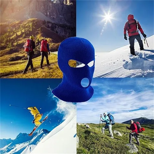 Vista 6 de Máscaras de esquí azules para todos los fanáticos de los leones, We're Villains Honolulu - Máscara de esquí azul de 3 agujeros para hombres y mujeres