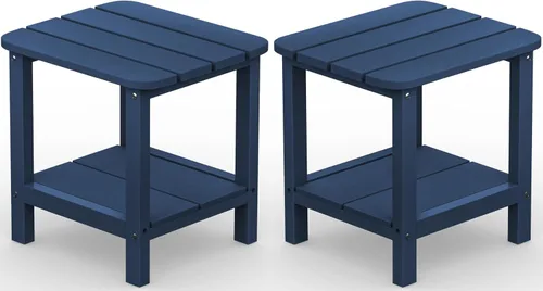Vista 22 de SERWALL Mesa auxiliar Double Adirondack, Mesa auxiliar de forma rectangular, Negra