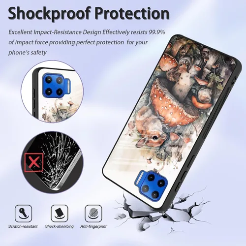Vista 50 de Funda para Motorola Moto Edge 2022, cubierta trasera de vidrio templado con protector de pantalla, funda protectora a prueba de golpes para Motorola