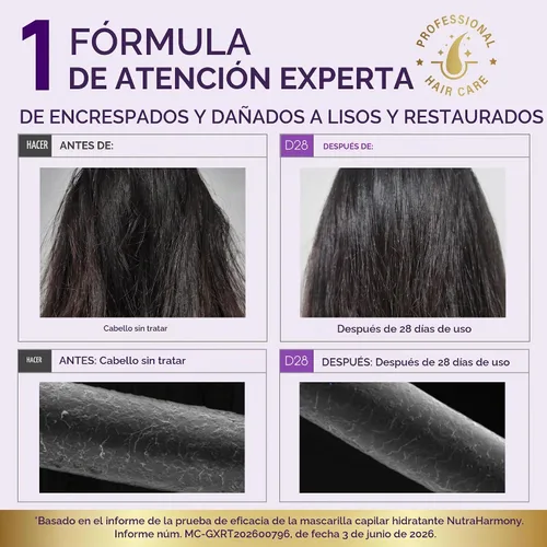 Vista 2 de Mascarilla hidratante para cabello seco, dañado y rizado - Tratamiento
