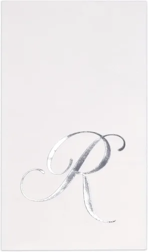 Vista 8 de Gift Boutique 100 Servilletas Blancas para Invitados con Monograma Plateado Letra S Paquete de Papel Desechable Elegante Servilleta de Mano