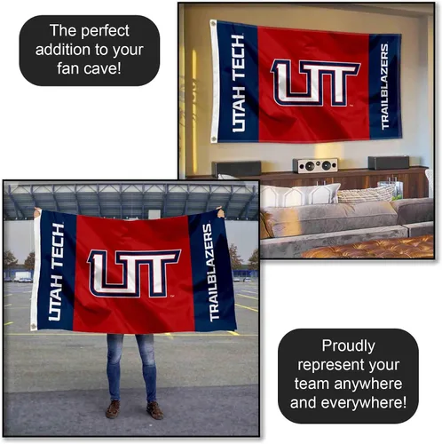 Vista 5 de Bandera grande con ojales de Utah Tech Trailblazers