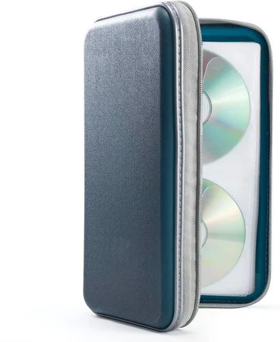 Vista 11 de UENTIP Funda para CD, capacidad para 96 CD, de plástico duro, cartera protectora para CD/DVD, para coche, hogar, viajes (96, negro) CD DVD