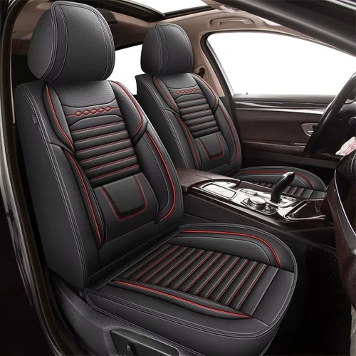 Vista 12 de Fundas de asiento delantero para Chevy/Chevrolet Bolt 2013-2020: fundas de asiento de cuero transpirables e impermeables (2 asientos, beige)