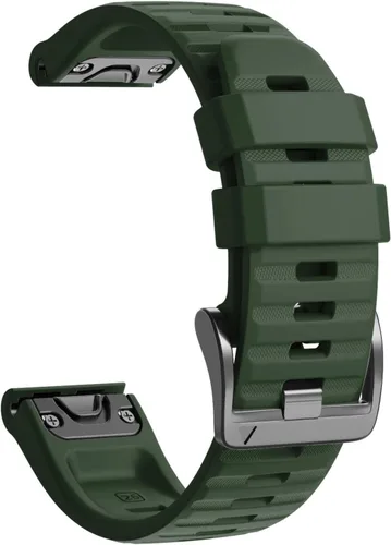 Vista 4 de ANCOOL Compatible con banda Fenix 6X/7X de 26mm Quickfit, correa de silicona suave de repuesto para relojes inteligentes Fenix 5X/Fenix 8 de Verde