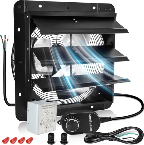 Vista 18 de Criditpid Ventilador Extractor de Pared con Persiana de 7 Pulgadas, Ventilador Extractor de Cocina con Interruptor de Encendido/Apagado para Ático