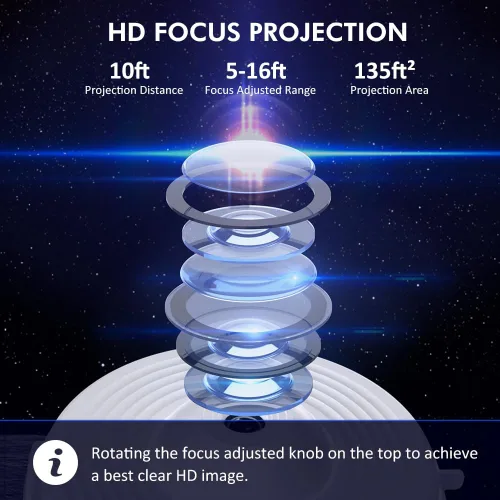 Vista 5 de Galaxy Projector for Bedroom,Planetarium Star Projector,Ultra Clear Galaxy Night Light with 4K Replaceable 13 Galaxy Discs 360 Degree Rotation Real